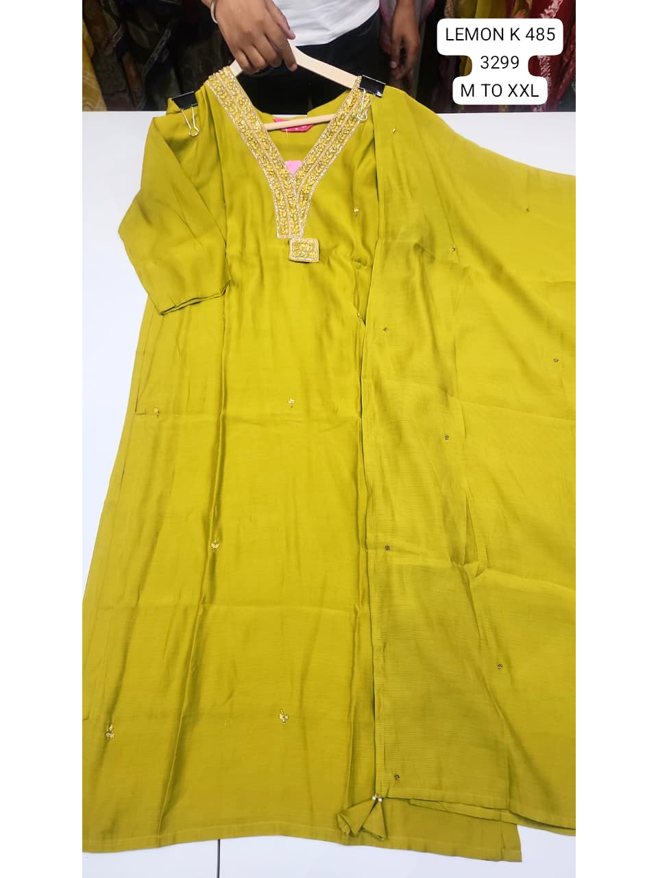 Lemon Yellow Embroidered Women’s Kurta Set with Dupatta – Casual & Semi-Formal Wear