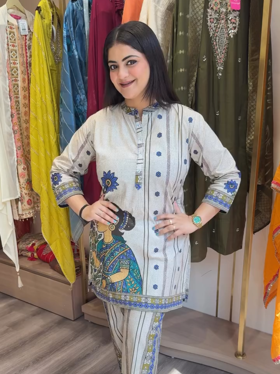Indo-Art Printed Kurta Pant Set for Women | Designer Ethnic Statement Wear