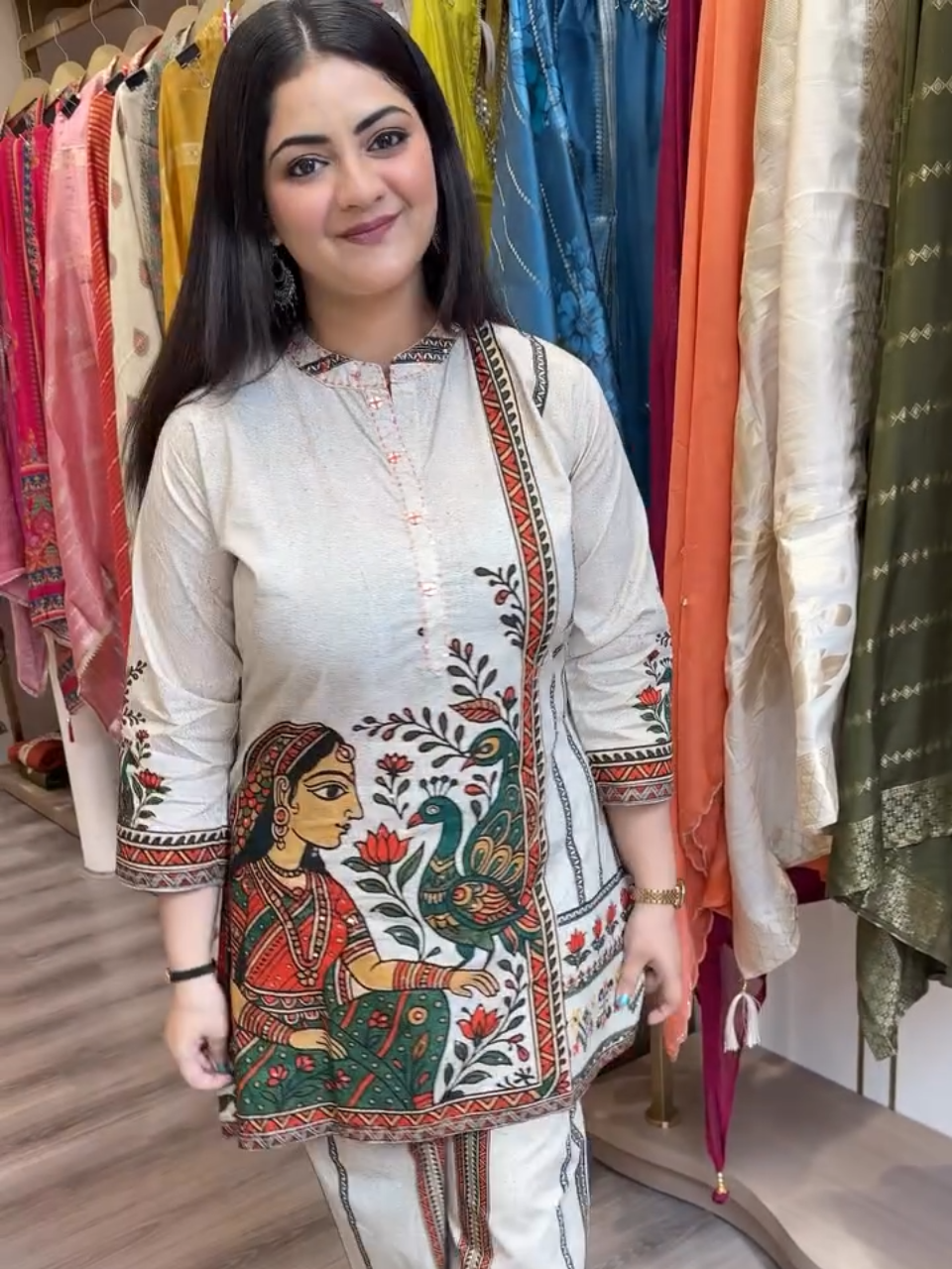 Traditional Art Printed Kurta Pant Set for Women | Designer Ethnic Statement Wear