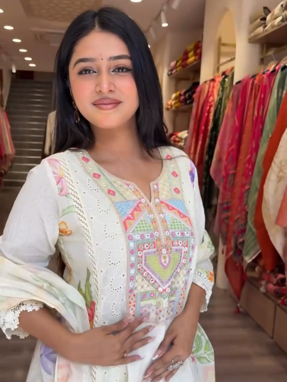 Pastel Blue Embroidered Kurta Palazzo Set with Dupatta for Women | Elegant Floral Ethnic Wear