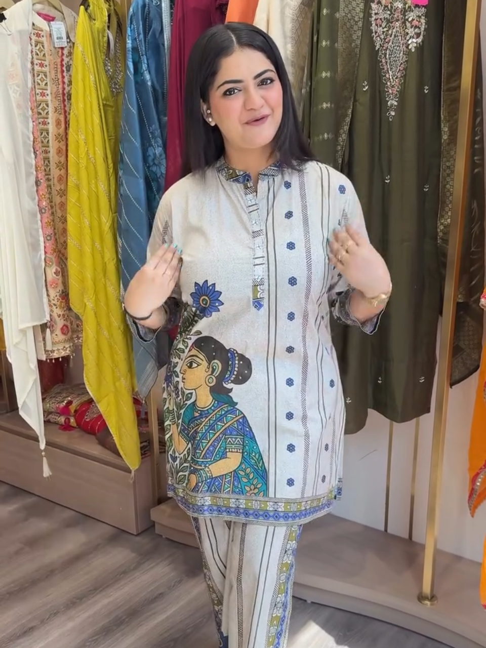 Indo-Art Printed Kurta Pant Set for Women | Designer Ethnic Statement Wear