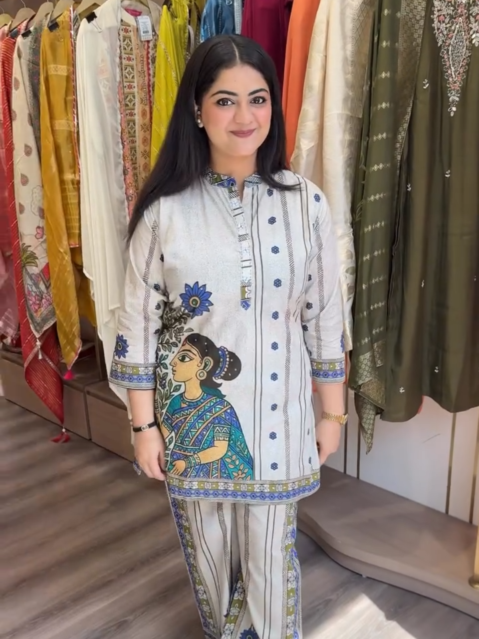 Indo-Art Printed Kurta Pant Set for Women | Designer Ethnic Statement Wear