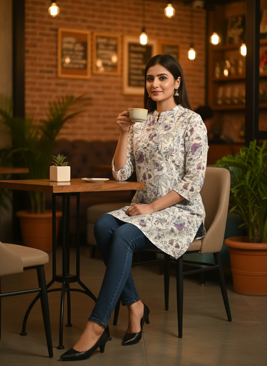 Casual cotton short kurti for office & college wear