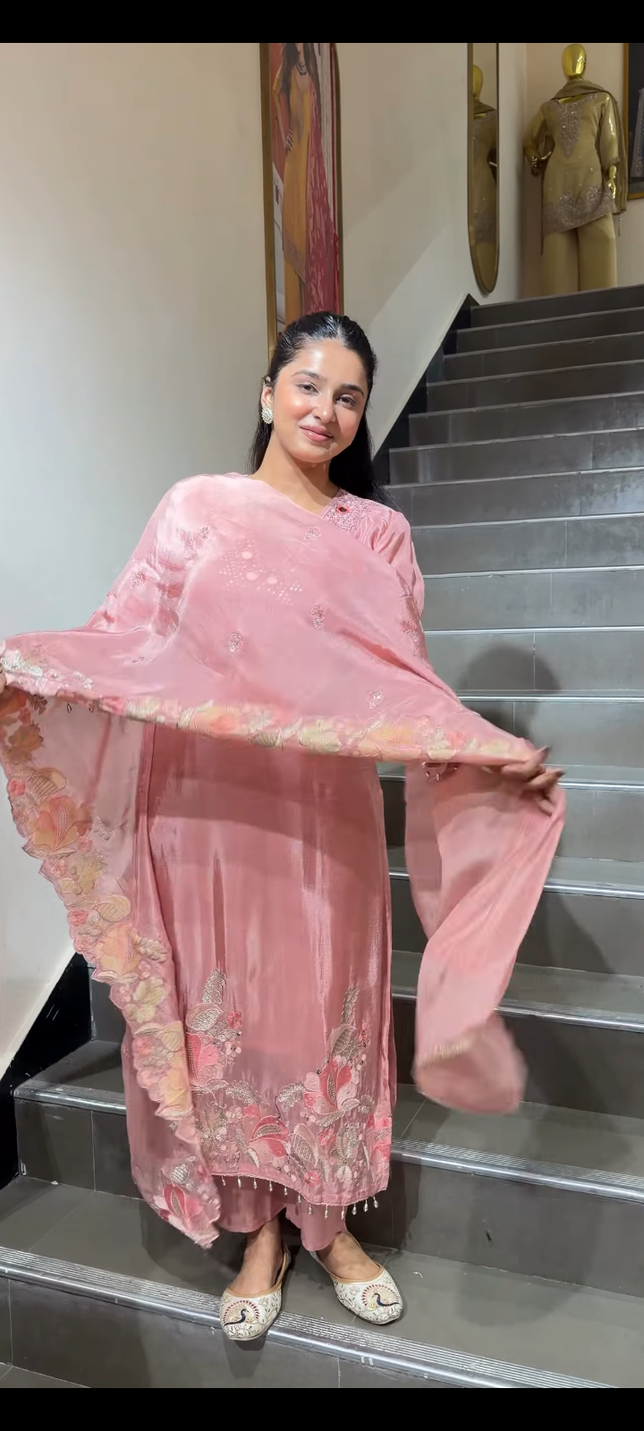 Floral Mirror Work Set for Women | Scenic Nature Designer Ethnic Wear