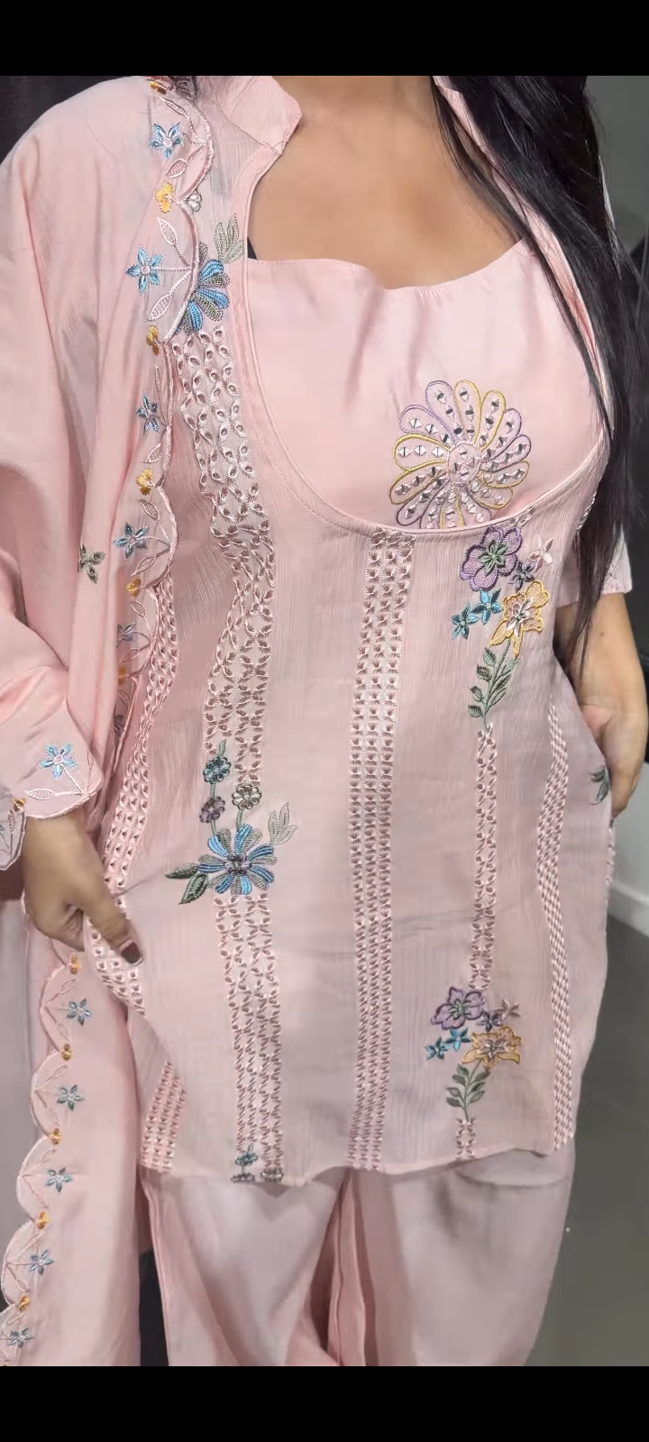 Elegant Pearl Sequin Kurta Set with Dupatta | Designer Ethnic Statement Wear
