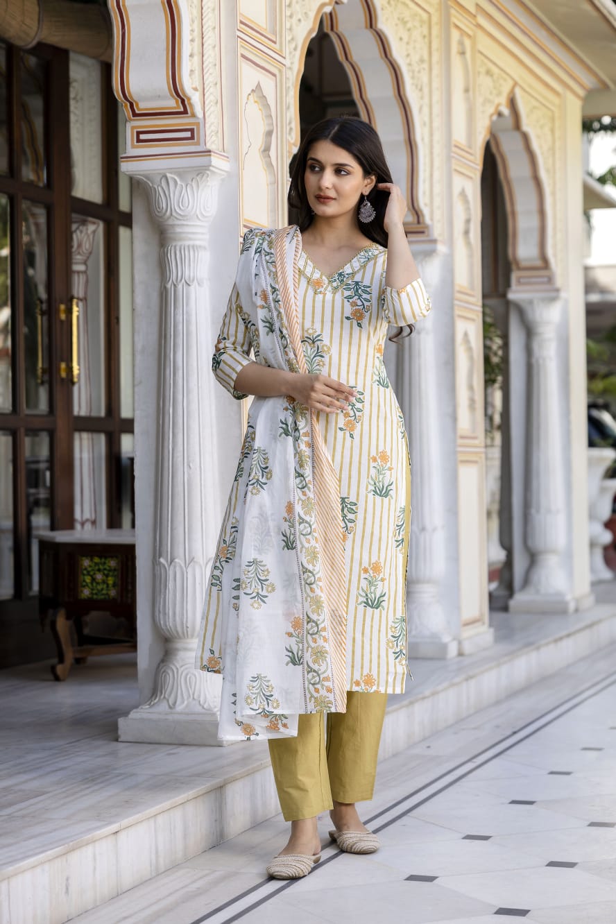 Sunlit Cream Cotton Set