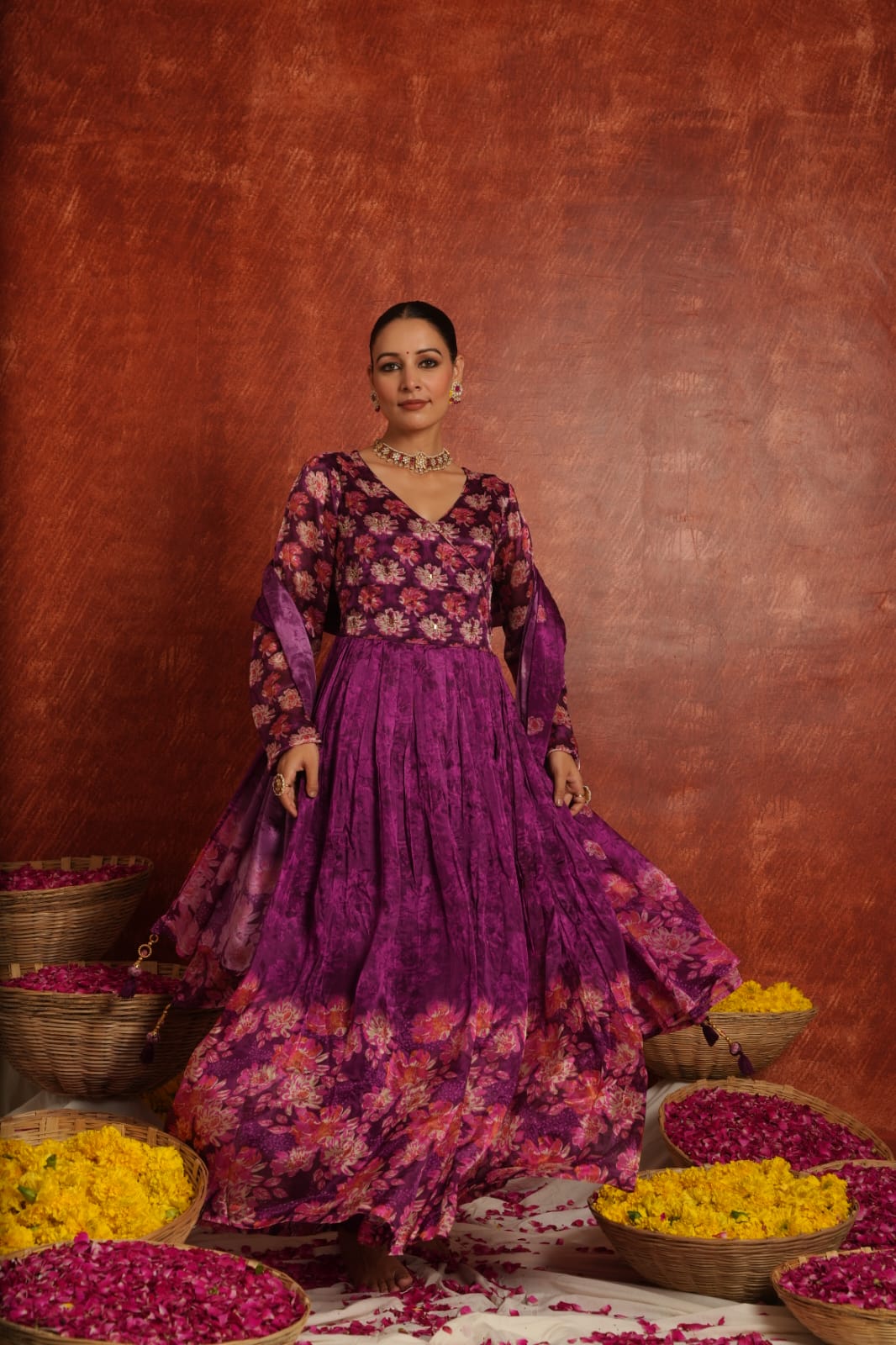 Fuchsia Flare Anarkali