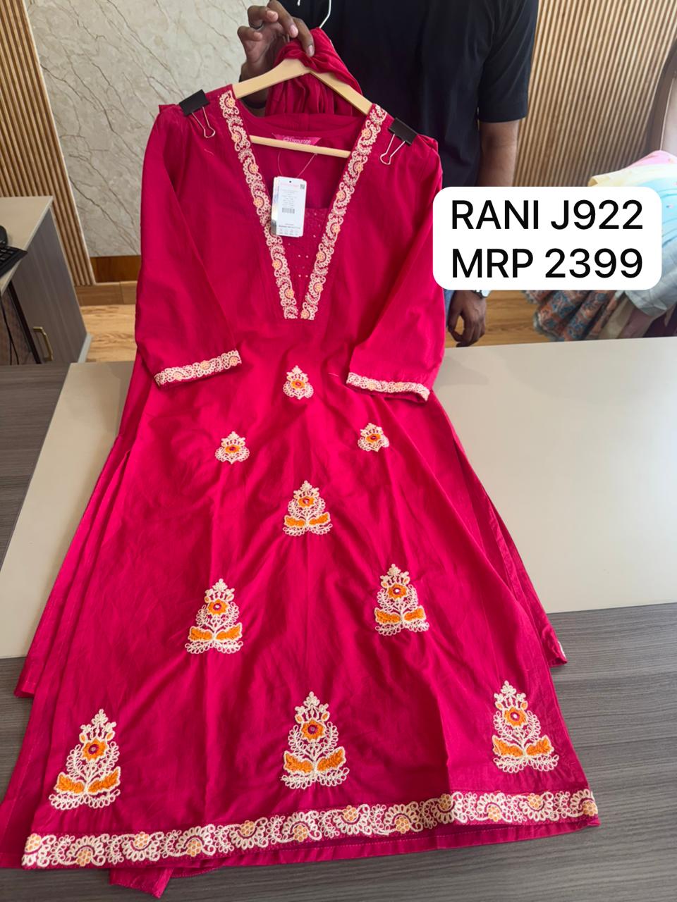 Rani Pink A-Line Embroidered Kurti for Women – Ethnic Wear Online